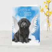 Verlust eines schwarzen Labradoodle-Hundes Beileid Karte (Gelbe Blume)