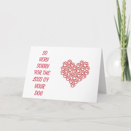 **VERLUST IHRER HUNDE** BEILEID- UND HEIZKARTE KARTE (Vorderseite)