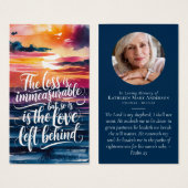 Verlust ist unermessliche Gedenkkarte für Sunset M (Vorne & Hinten)