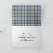 Verlust von Beileid mit Kariertem Rahmen Karte (Innenseite)