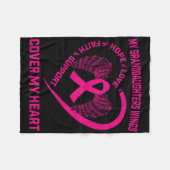 Verlust von Großtochter Brustkrebs Herzerkrankunge Fleecedecke (Vorderseite (Horizontal))