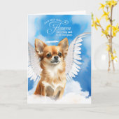 Verlust von Hund Tan Longhair Chihuahua Beileid Karte (Gelbe Blume)