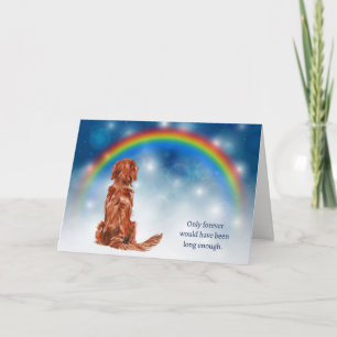 Verlust von Irish Setter Hund Nachtlichter Beileid Feiertagskarte