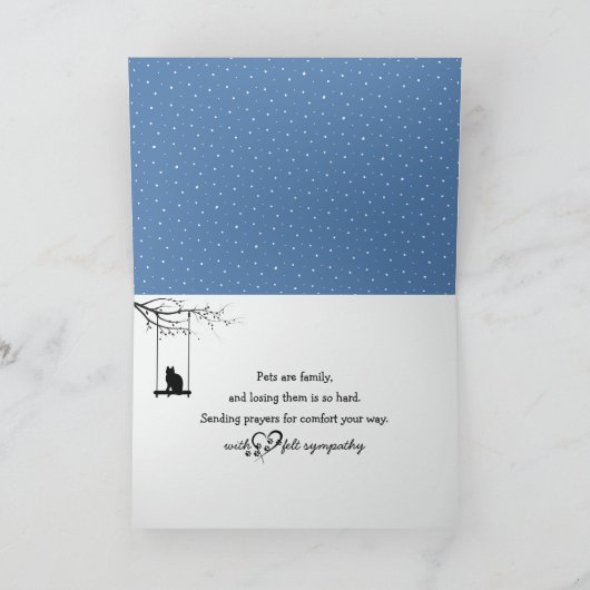 Verlust von Kitty Beileid Karte (Innenseite)