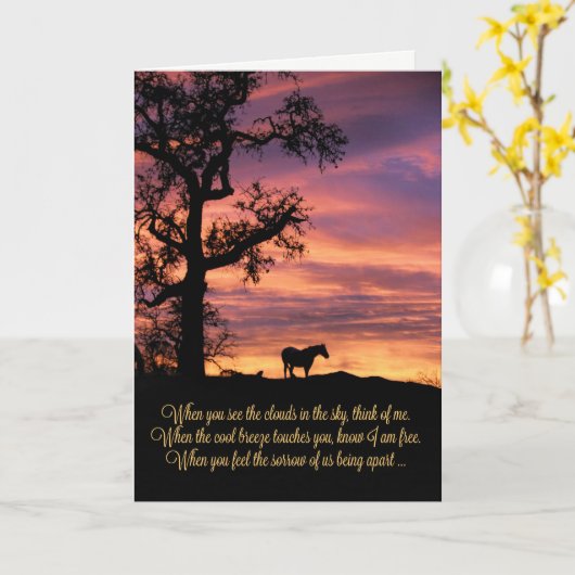 Verlust von Pferd, Pferdesympathie-Karte Karte (Gelbe Blume)