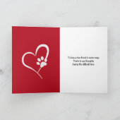 Verlust von Pfotendrucken mit rotem Herzen Karte (Innenseite)