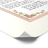 Vermächtnis eines Adoptiert Kinderhandkalligraphie Poster (Ecke)