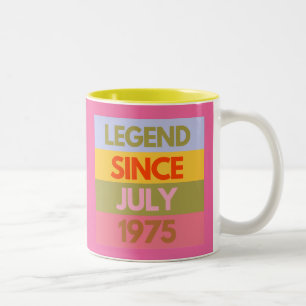 Vermächtnis seit JULI 1975 50. Geburtstagsgeschenk Zweifarbige Tasse