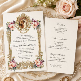 Vermählung Maria Josef katholische Hochzeit Blumen Einladung