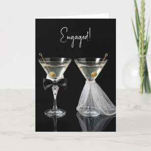 Vermählungs-Gratulanten-Martini-Cocktails Karte