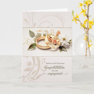 Vermählungsglückwünsche Hochzeitsringe Benutzerdef Karte