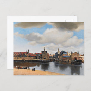 Vermeer - Ansicht von Delft Stadtbild Postkarte