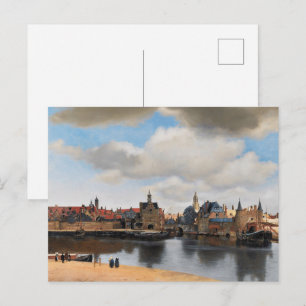 Vermeer - Ansicht von Delft   Stadtbild Postkarte