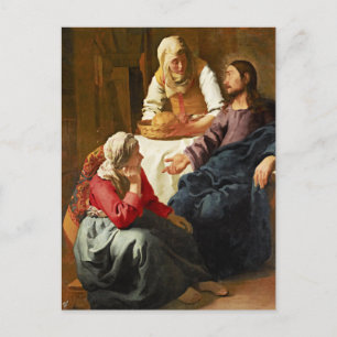 Vermeer - Christus im Haus von Martha und Maria Feiertagspostkarte