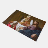 Vermeer - Christus im Haus von Martha und Maria Fußmatte (Schrägansicht)