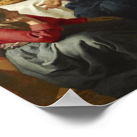 Vermeer - Christus im Haus von Martha und Maria Poster (Ecke)