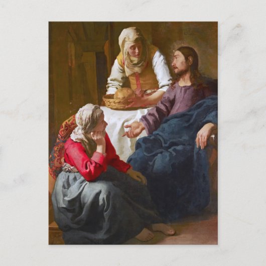 Vermeer - Christus im Haus von Martha und Maria Postkarte (Vorderseite)