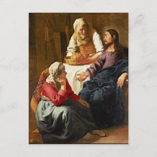 Vermeer - Christus im Haus von Martha und Maria Postkarte