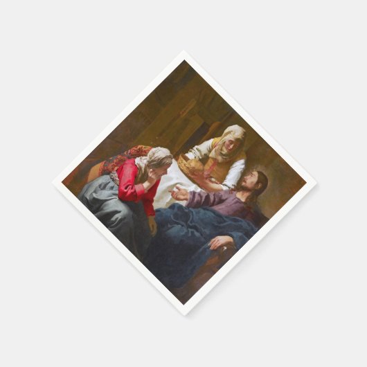 Vermeer - Christus im Haus von Martha und Maria Serviette (Ecke)