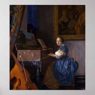 Vermeer - Dame an einem Virginal 1675 Poster