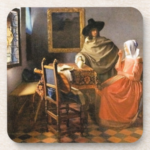Vermeer - Das Glas Wein, berühmtes Gemälde Getränkeuntersetzer