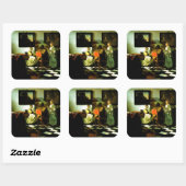 Vermeer: Das Konzert, Quadratischer Aufkleber (Blatt)