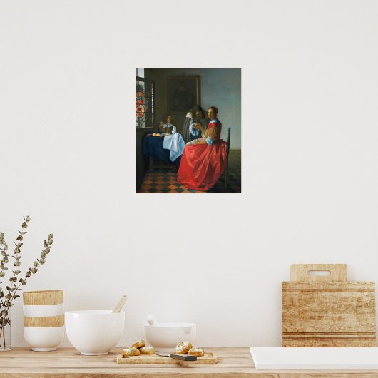 Vermeer - Das Mädchen mit Weinglas 1662 Poster (Küche)
