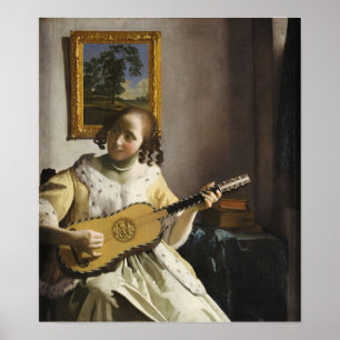 Vermeer - Der Gitarrenspieler 1673 Poster