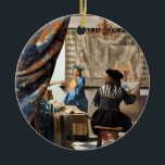 Vermeer - Die Kunst des Malen Keramik Ornament<br><div class="desc">The Art of Painting,  feine Art Painting by Jan Vermeer</div>