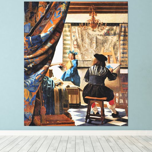 Vermeer - Die Kunst des Malens Leinwanddruck (Insitu (Holzboden))