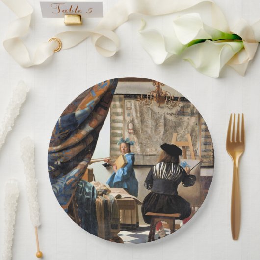 Vermeer - Die Malkunst Pappteller (Hochzeit)
