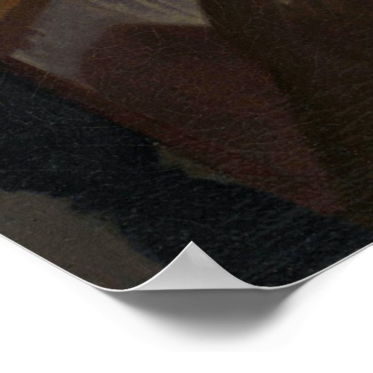 Vermeer - Eine junge Frau sitzt bei den Jungfrauen Poster (Ecke)