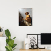 Vermeer - Eine junge Frau sitzt bei den Jungfrauen Poster (Heimbüro)