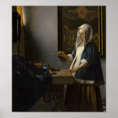 Vermeer - Frau, die einen Saldo hält 1665 Poster (Vorne)