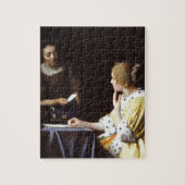 Vermeer - Geliebte und Mädchen 1666-67 Puzzle (Vertikal)