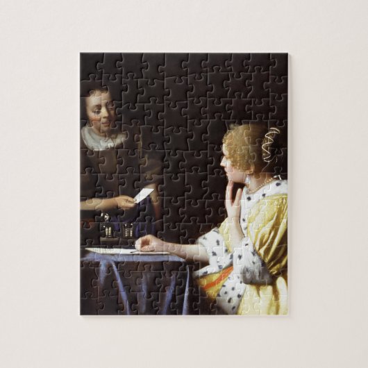 Vermeer - Geliebte und Mädchen 1666-67 Puzzle (Vertikal)
