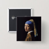 Vermeer Girl Pearl Earring Masterpiece Malerei Button (Vorne & Hinten)