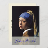 Vermeer Girl Pearl Earring Masterpiece Malerei Einladung (Vorne/Hinten)