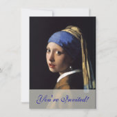 Vermeer Girl Pearl Earring Masterpiece Malerei Einladung (Vorderseite)