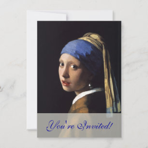 Vermeer Girl Pearl Earring Masterpiece Malerei Einladung