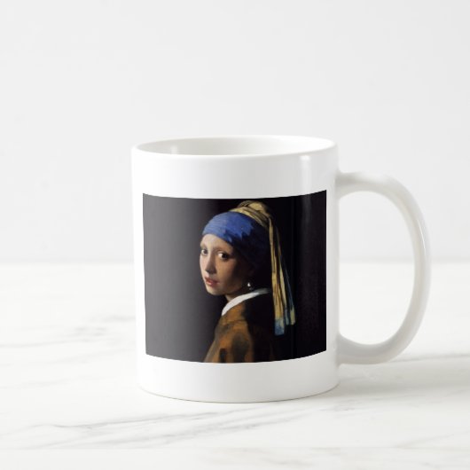 Vermeer Girl Pearl Earring Masterpiece Malerei Kaffeetasse (Rechts)