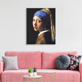 Vermeer Girl Pearl Earring Masterpiece Malerei Leinwanddruck (Insitu (Wohnzimmer))