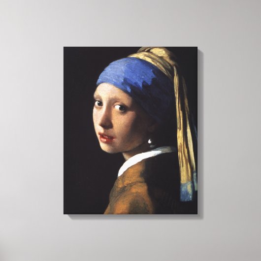 Vermeer Girl Pearl Earring Masterpiece Malerei Leinwanddruck (Vorderseite)