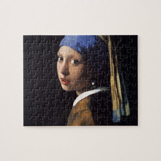 Vermeer Girl Pearl Earring Masterpiece Malerei Puzzle (Horizontal)