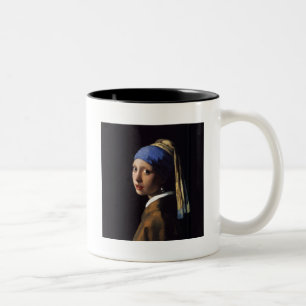 Vermeer Girl Pearl Earring Masterpiece Malerei Zweifarbige Tasse