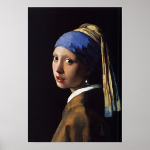 Vermeer - Girl with a Pearl Earring - Vintage Kuns Poster