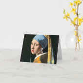 Vermeer Girl with Pearl earring and earphones Karte (Gelbe Blume)