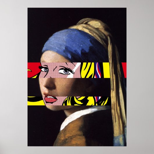 Vermeer Girl with Pearl Earring meets Roy Lichte Poster (Vorne)
