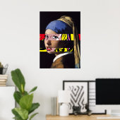 Vermeer Girl with Pearl Earring meets Roy Lichte Poster (Heimbüro)