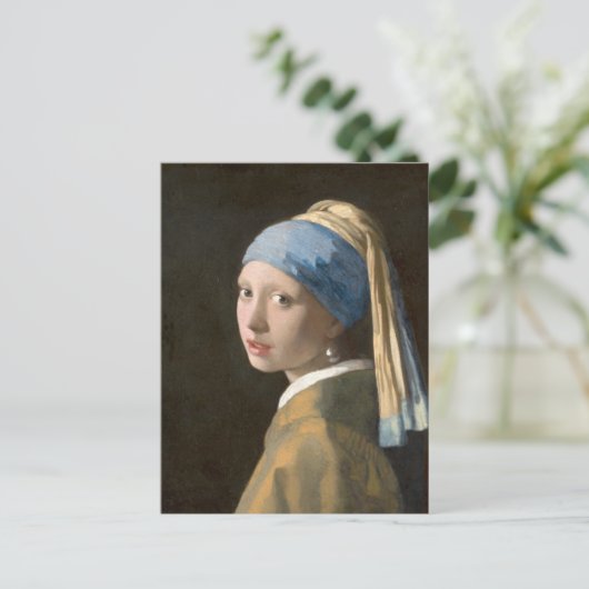 VERMEER Girl with Pearl Earring Postkarte (Stehend Vorderseite)